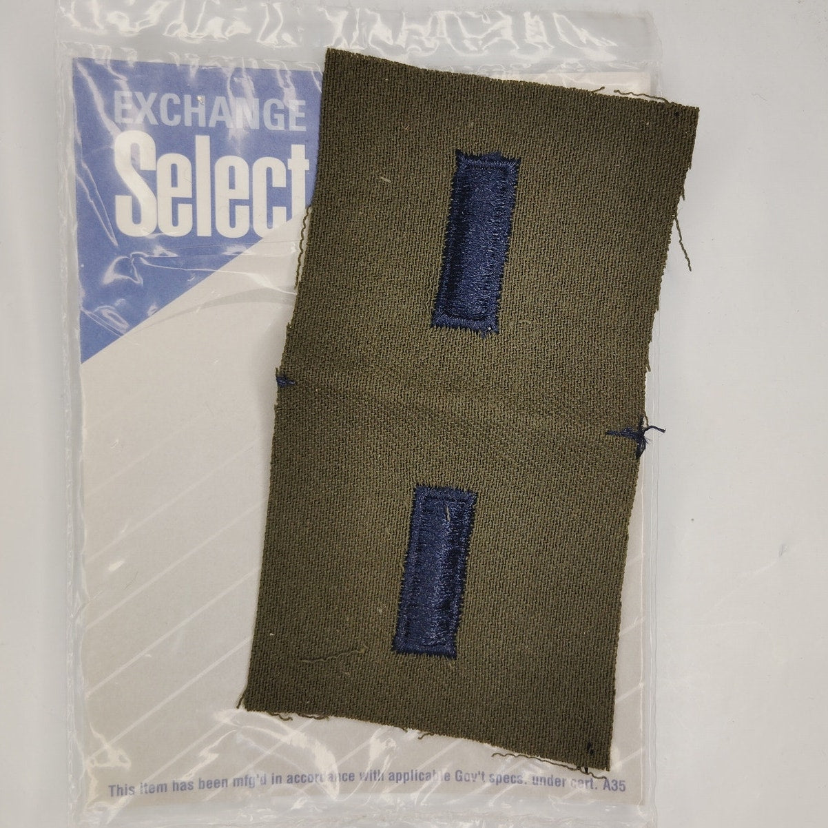 USAF First Lieutenant O‑2 Subdued Rank Patch Pair – Embroidered ODG – AAFES