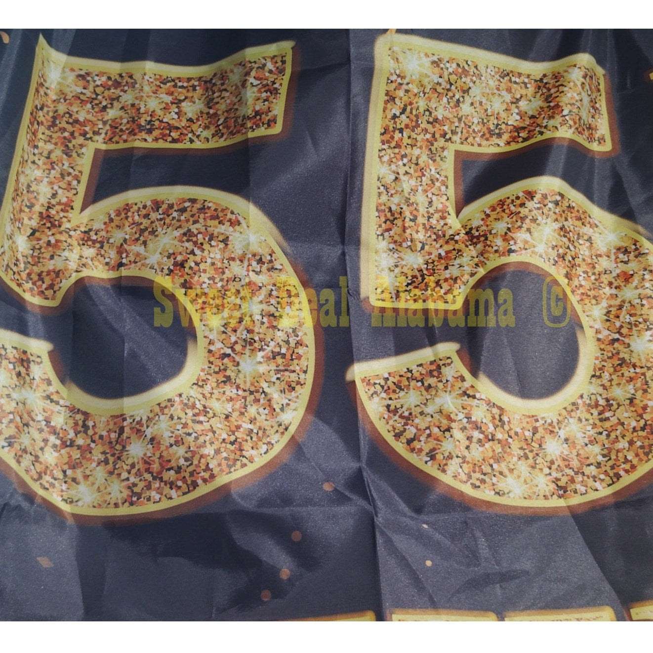 55th Birthday Flag / Banner 72.8"W x 43.3"H, Photo Background, Celebrations