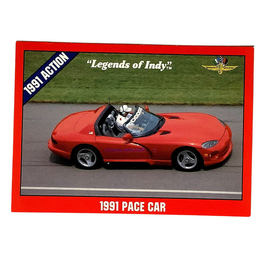Dodge Viper Pace Car 1991 Indy 500, 1991 Action, 1992 Legends of Indy, Card #39