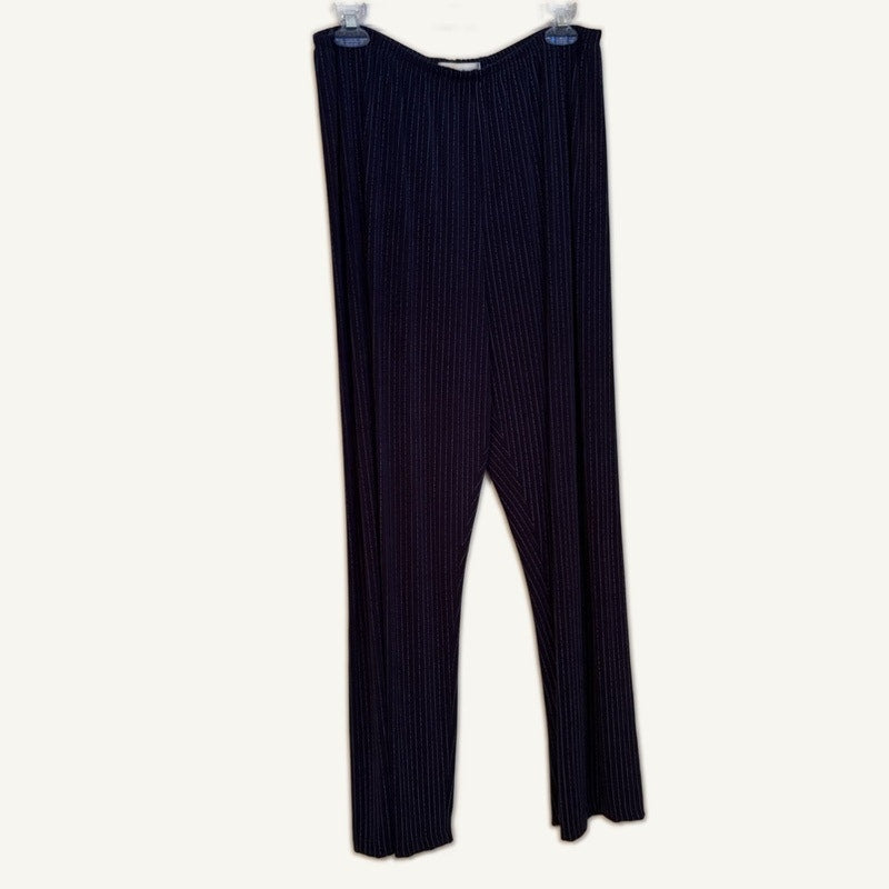 Draper's & Damon's Navy 3-Piece Acetate Spandex Set - Tank, Button-Up, Pants L