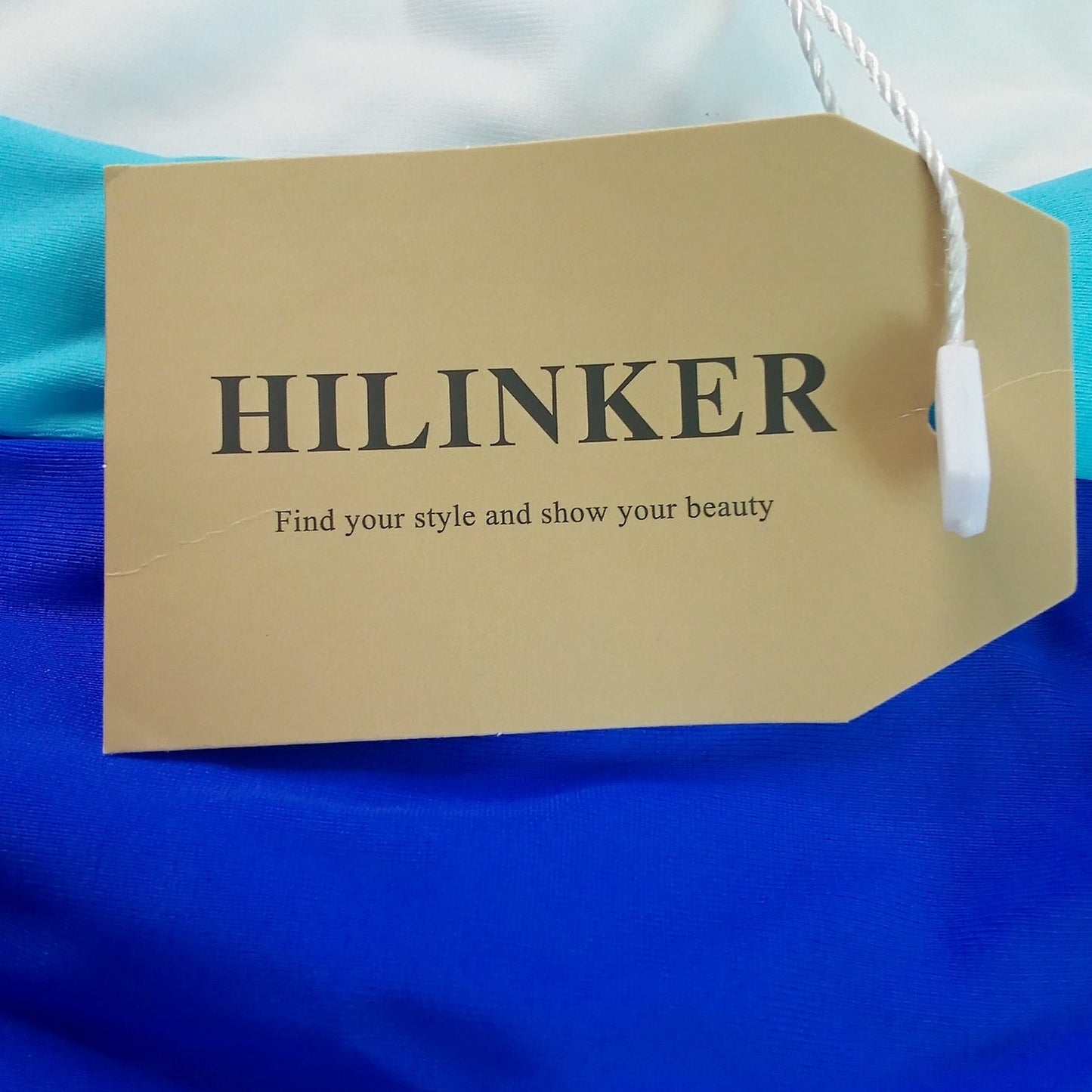 Hilinker Blue Color Block High Waisted Bikini Bottoms Women’s Large Swimwear