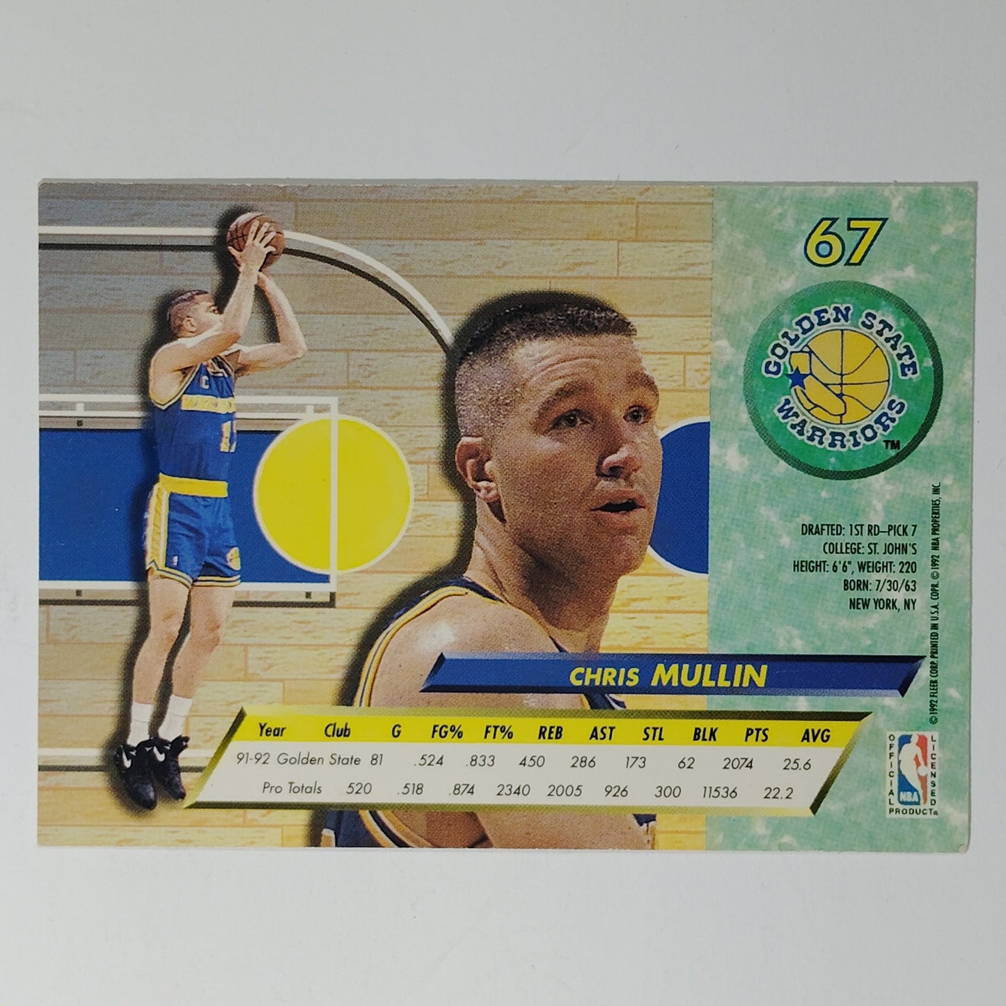 1992-93 Ultra Chris Mullin #67 Golden State Warriors Guard - NBA Hall of Fame