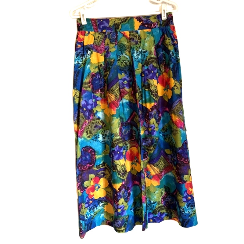 Cymbrion Purple Pleated Top Norton McNaughton Floral Maxi Skirt Set 14
