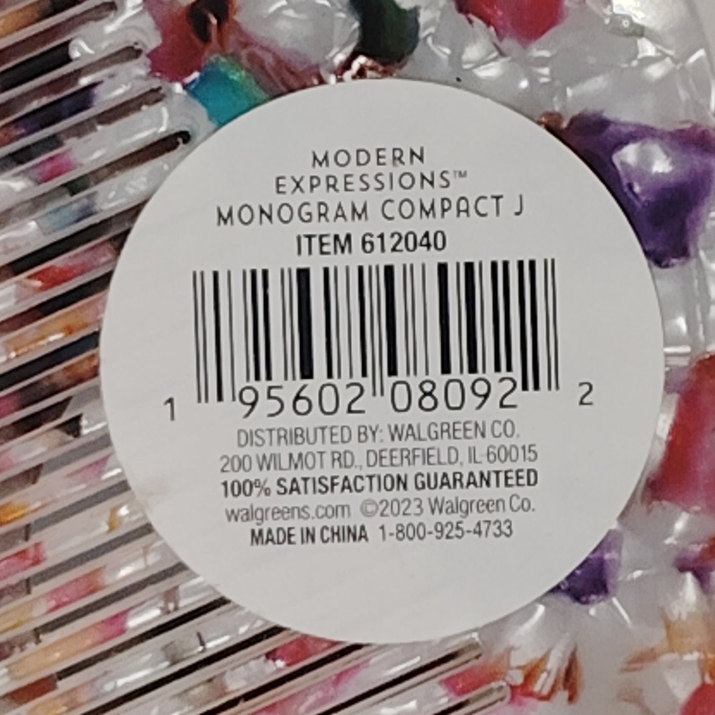 Compact Mirror & Comb – Monogram “J” Foldable Accessory – 3.5"x2.375" Closed