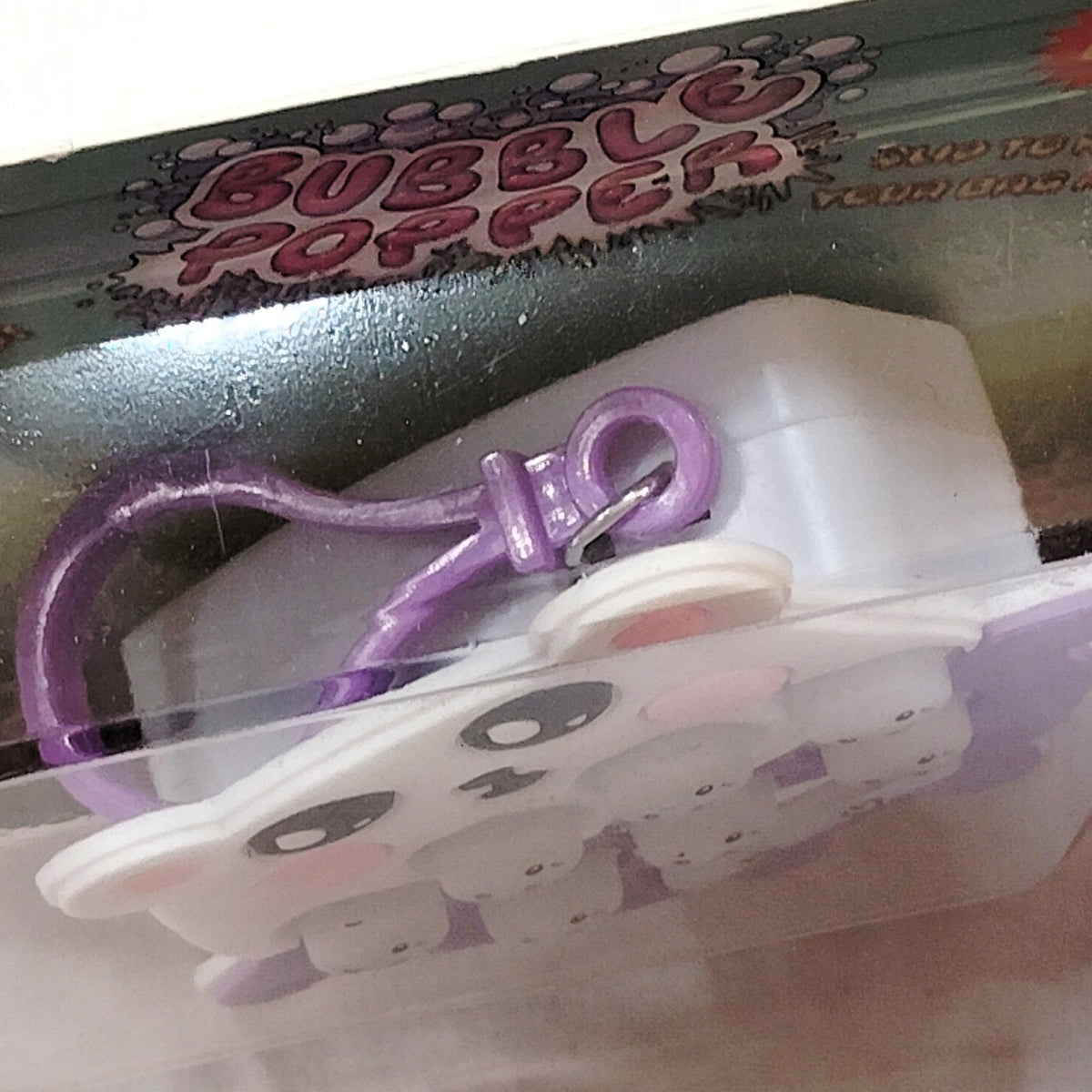 Bubble Popper Clip-On Electronic Pop Fidget Toy Keychain White/Purple 4+