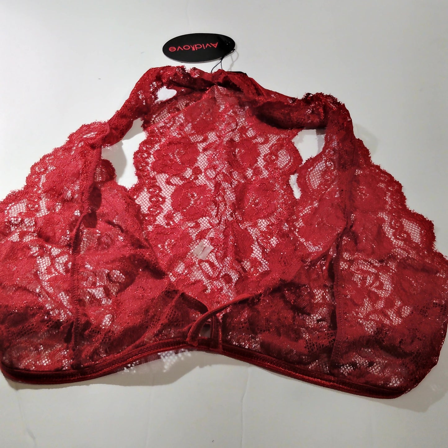 Avidlove Women’s Lace Bralette – Burgundy – Medium – NWT
