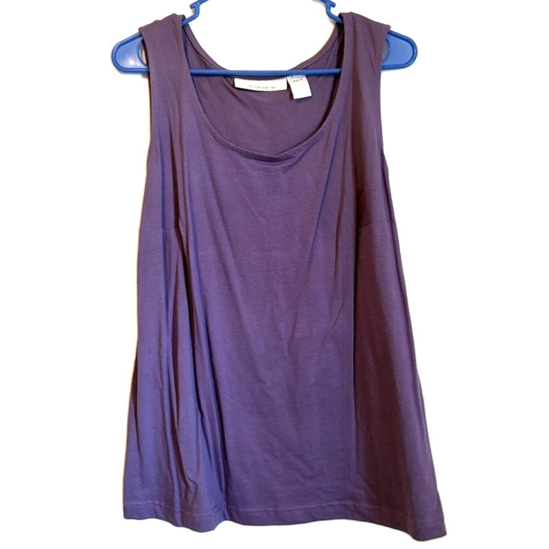 Roaman's Plus Size M Purple 2-Piece Tank Top & Lace Duster Cardigan Set