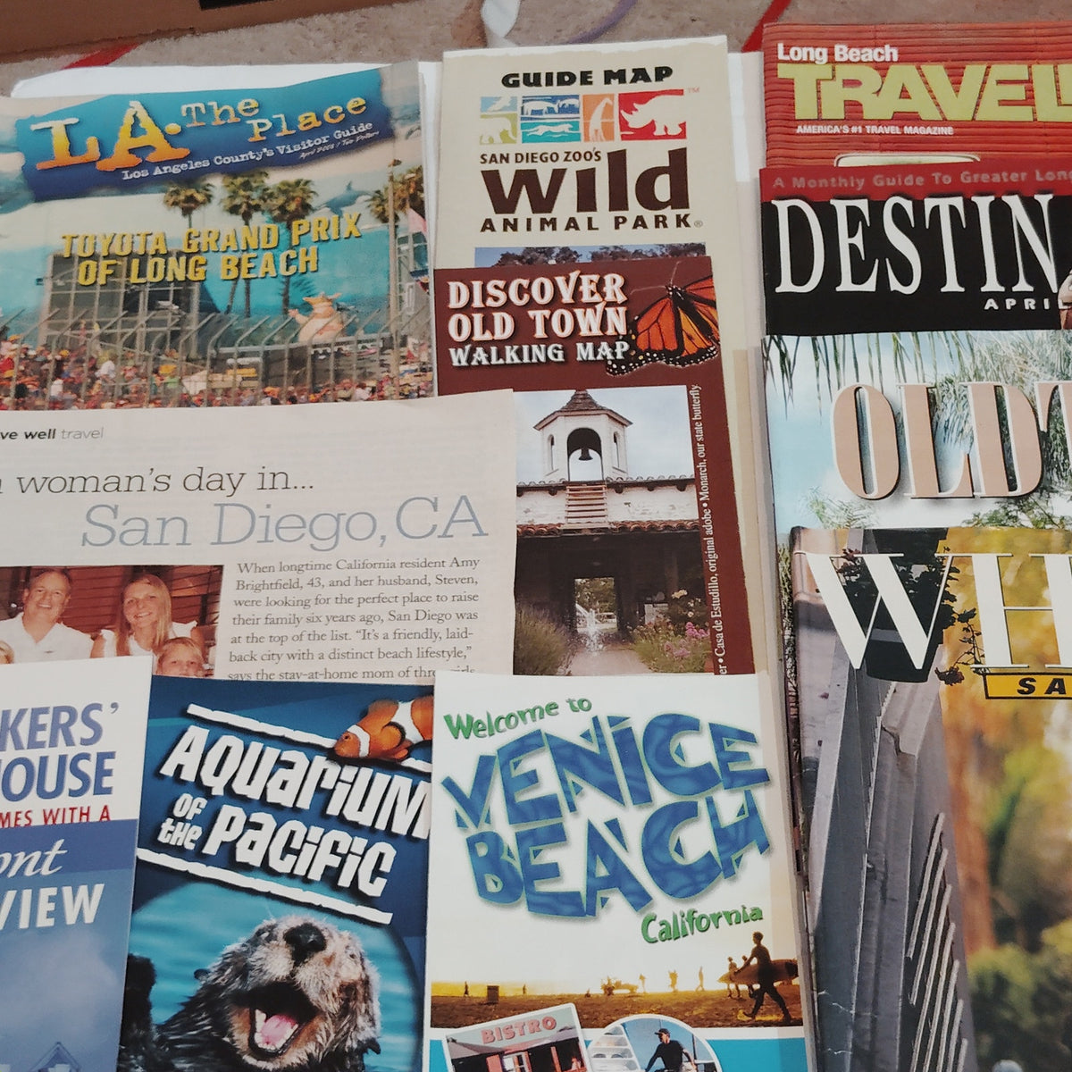 Vintage San Diego & Southern California Travel Ephemera Lot - Maps, Guides, Ads
