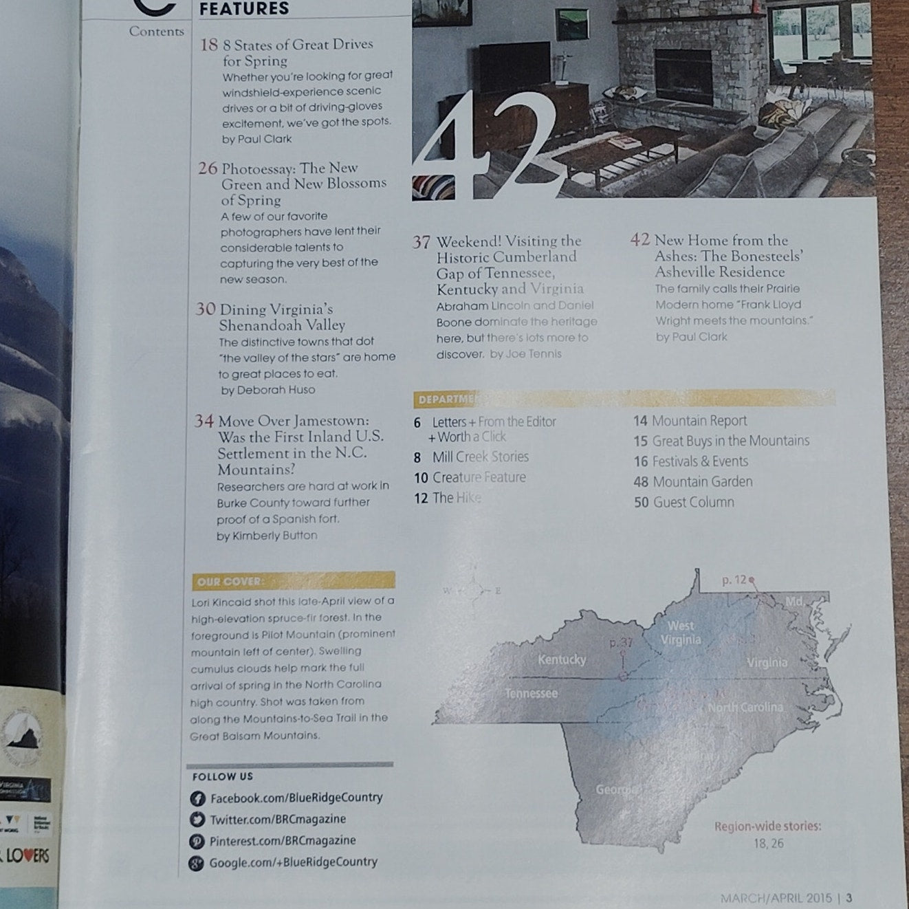 Blue Ridge Country Magazine - Motoring The Mountains - March/April 2015 Issue