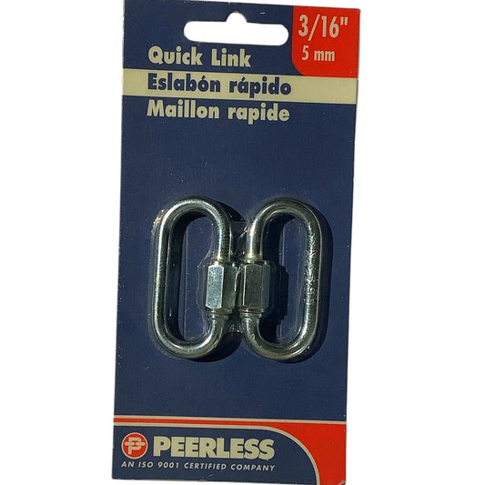 Peerless 3/16" 5mm Quick Links, 2-pack, 616 Lb. Load Limit