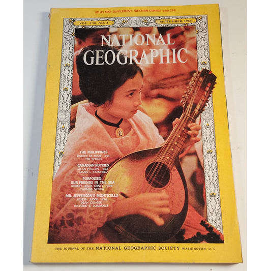 National Geographic – September 1966 | Porpoises, Philippines & Canadian Rockies