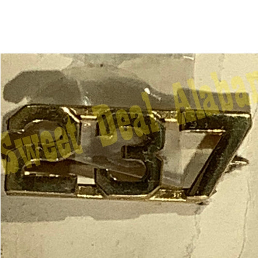 Early/Mid 1900s Brass C-Clasp Number "237" Collar Device 3/8"H Hat / Lapel Pin