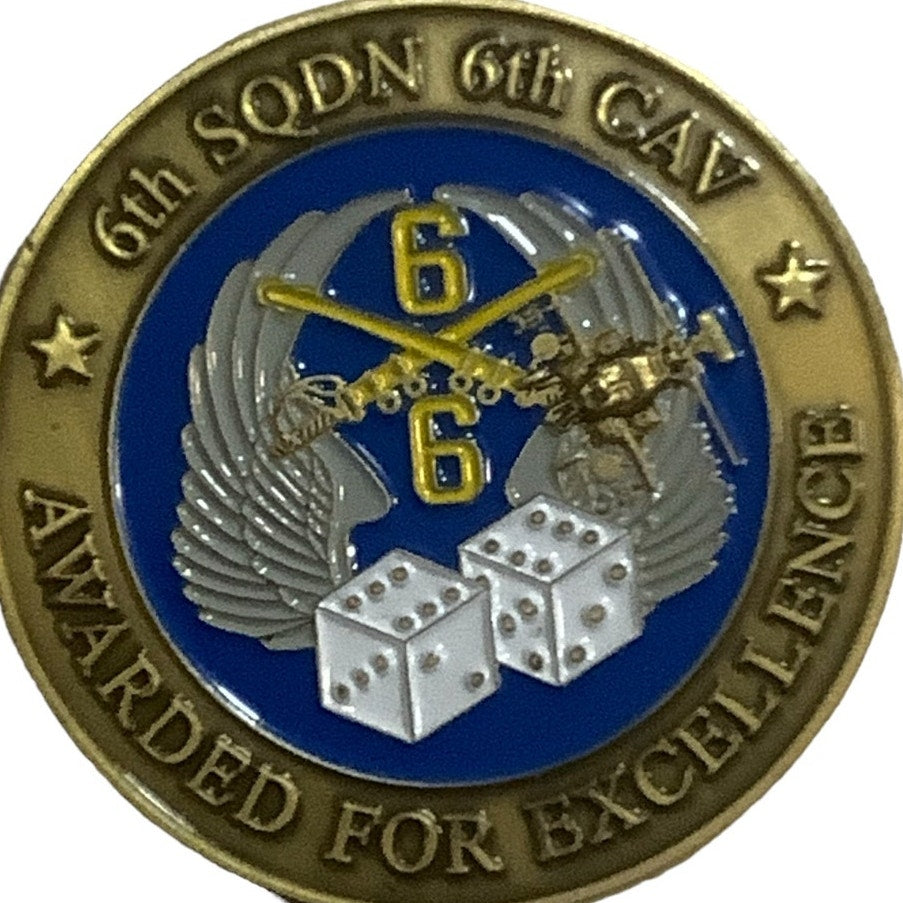Challenge Coin, 6th Squadron 6th Cavalry Regiment Six-Shooters A Troop Assassins