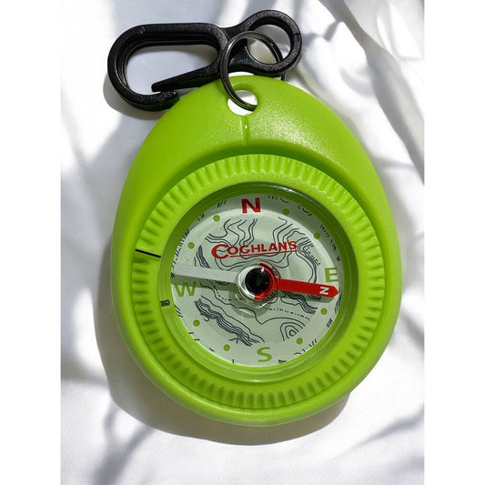 Coghlan's Hiking and Trail Compass with Fastening Clip, Lime Green, 2" Diameter