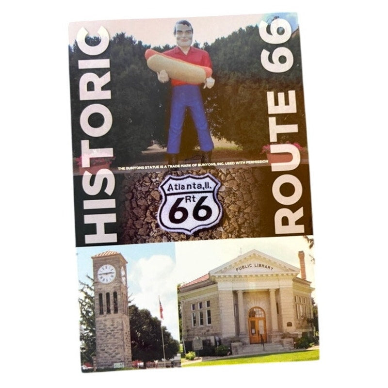 Atlanta Illinois Route 66 Bunyon Giant Postcard‑Style Magnet 6" × 4"