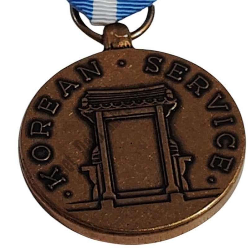 Korean Service Medal w/ Pinback, 1-1/4"D x 2-7/8"H Overall