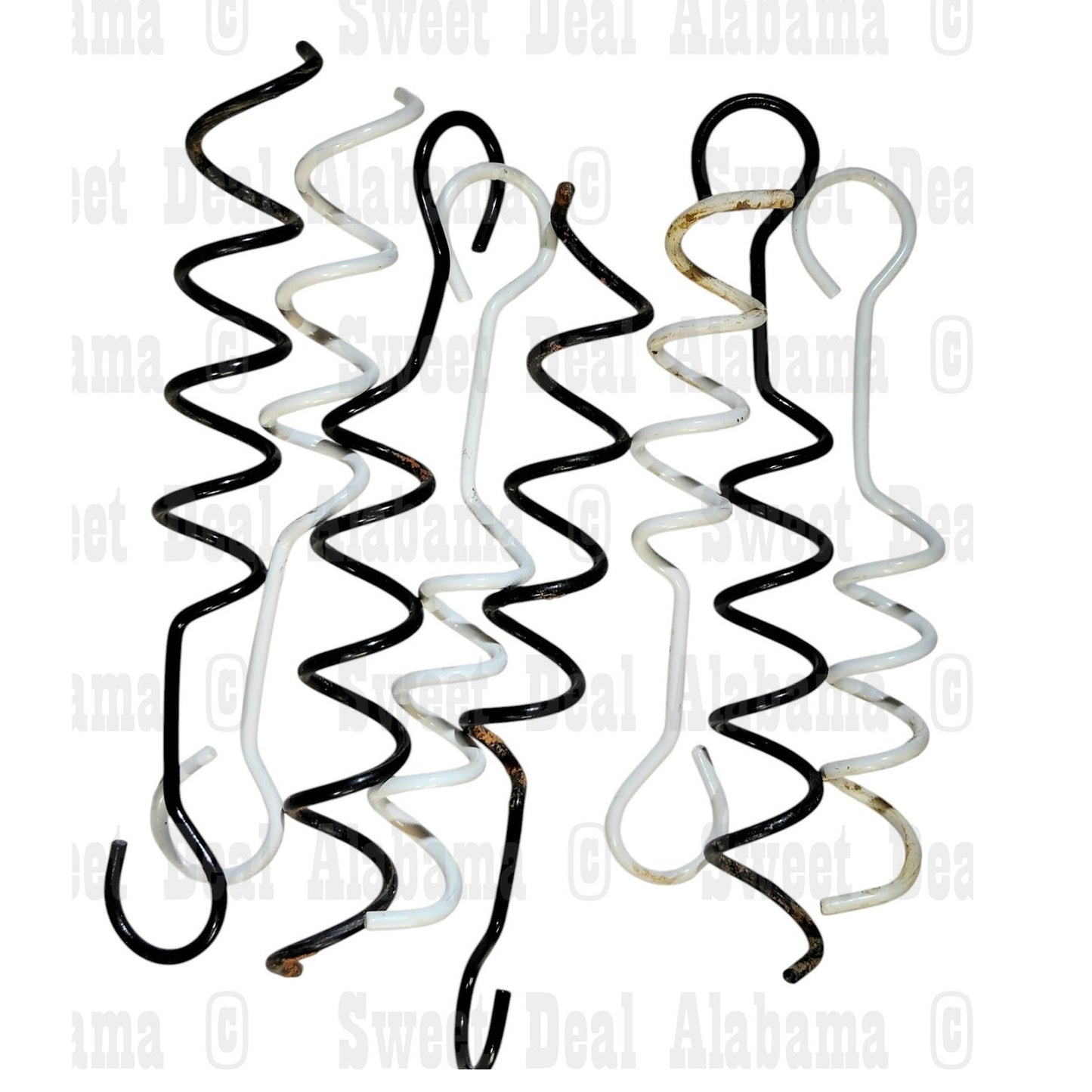 8 Spiral Stakes w/ 36" Cords – Guyline Kit, Hoo Hook Ends, Tent/Tarp Anchors