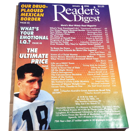 Reader's Digest Magazine January 1996 Vintage Collectible Back Issue