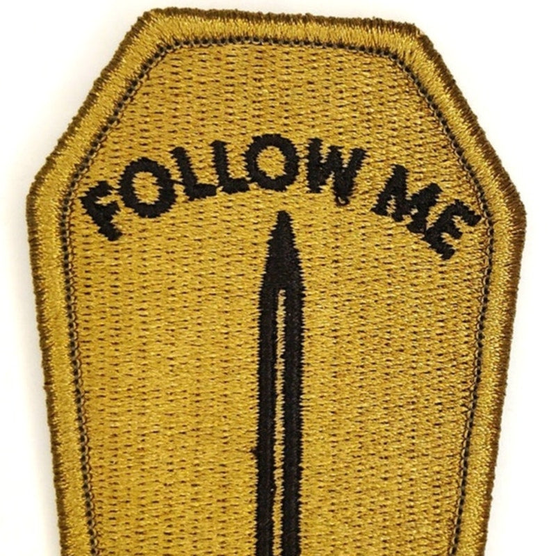 US Army Infantry School Follow Me OCP Patch 3‑7/8" × 2‑1/4" Hook‑Back