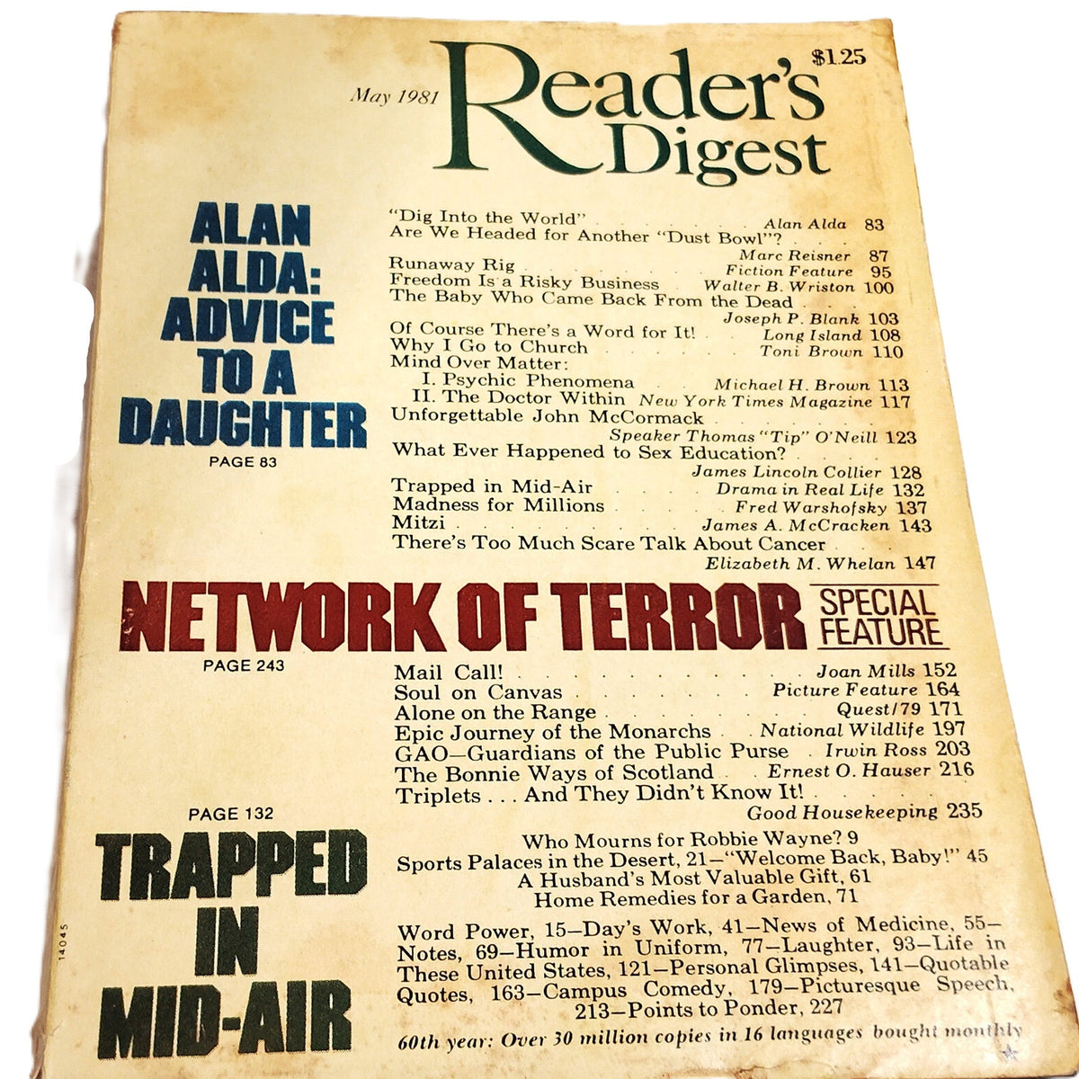 Reader's Digest May 1981 Magazine - Alan Alda, Rubik's Cube, Vol. 118 No. 709
