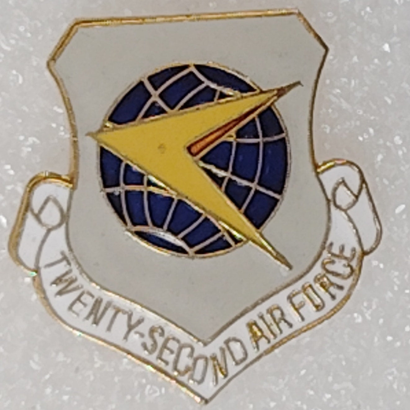 Twenty-Second U.S. Air Force Novelty Hat/Lapel/Brooch Pin, Enamel Metal