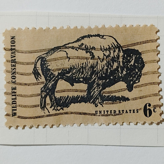 1970 US 6c Wildlife Conservation American Buffalo Stamp #1392 Used Cancelled