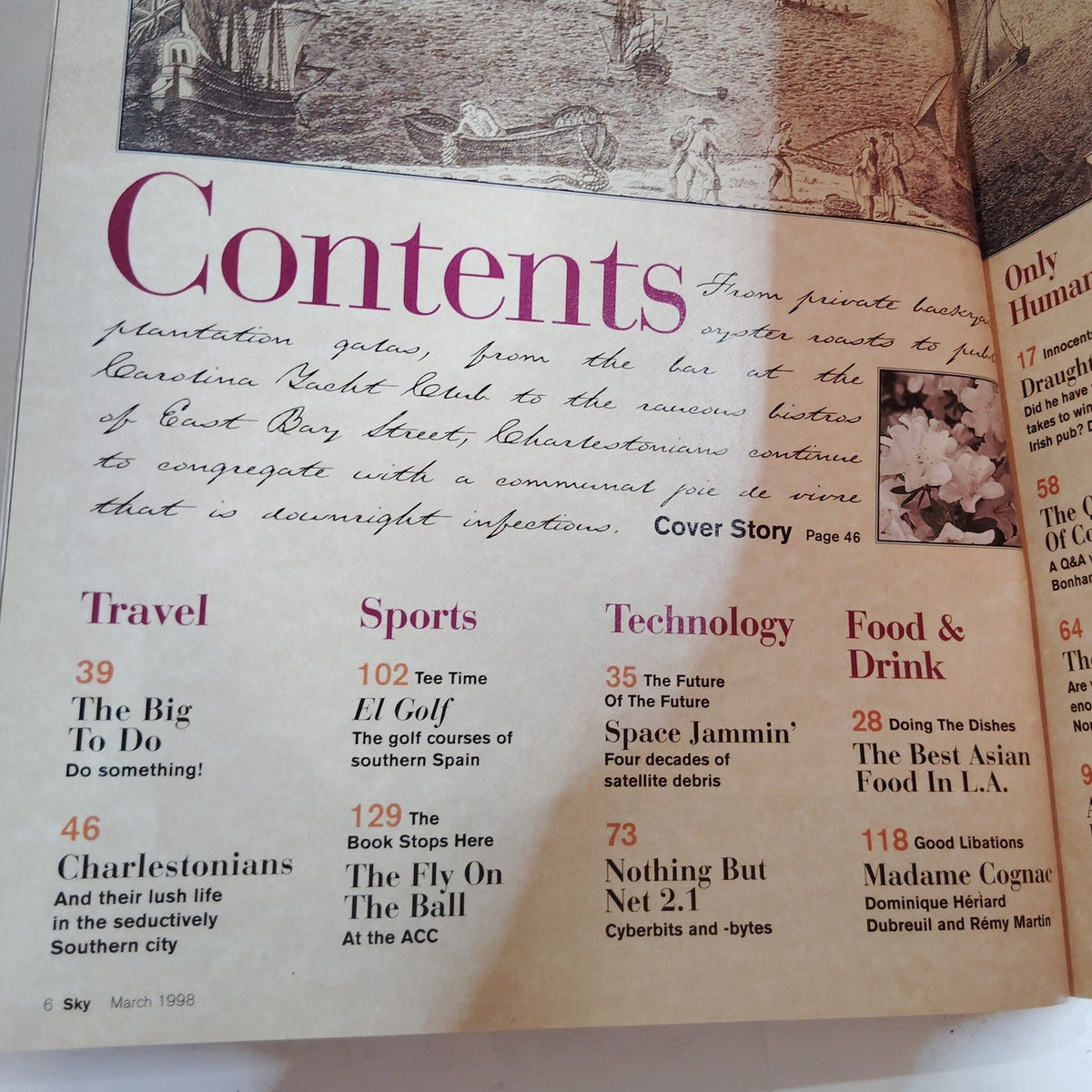 Delta Sky In-Flight Magazine - March 1998 - Charleston & Travel
