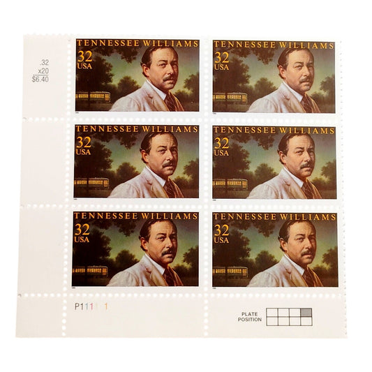 Block of 6 – 1997 USA 32¢ Stars and Stripes Forever MNH Scott 3153 P1111 1