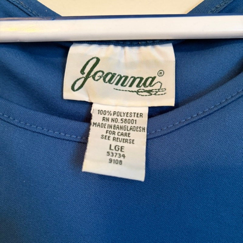 Women's Joanna & Blair 2-Piece Blue Tank Top & Striped Lounge Pants Set L/16