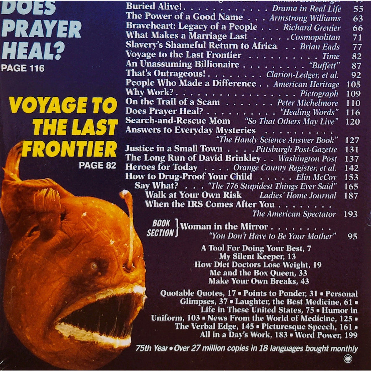 Reader's Digest Magazine March 1996 Voyage to the Last Frontier Back Issue