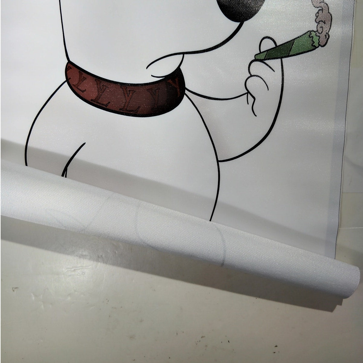 Cartoon Dog Smoking Funny Poster – Cool Humor Wall Art Print (Unframed, 12x18")