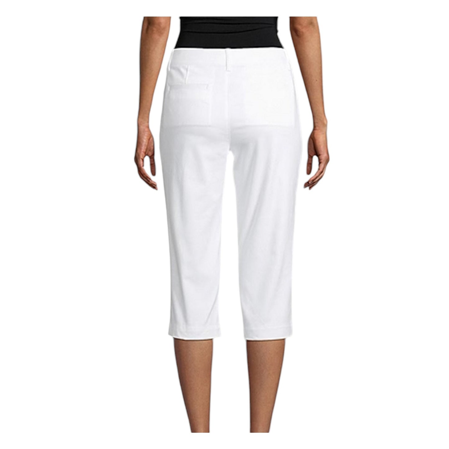 St. John's Bay Petites Secretly Slender Mid Rise Capris, White, 10P