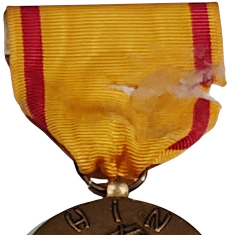 U.S. Navy China Service Medal w/ Pinback, 1-1/4"D Medal x 2-7/8"H Overall