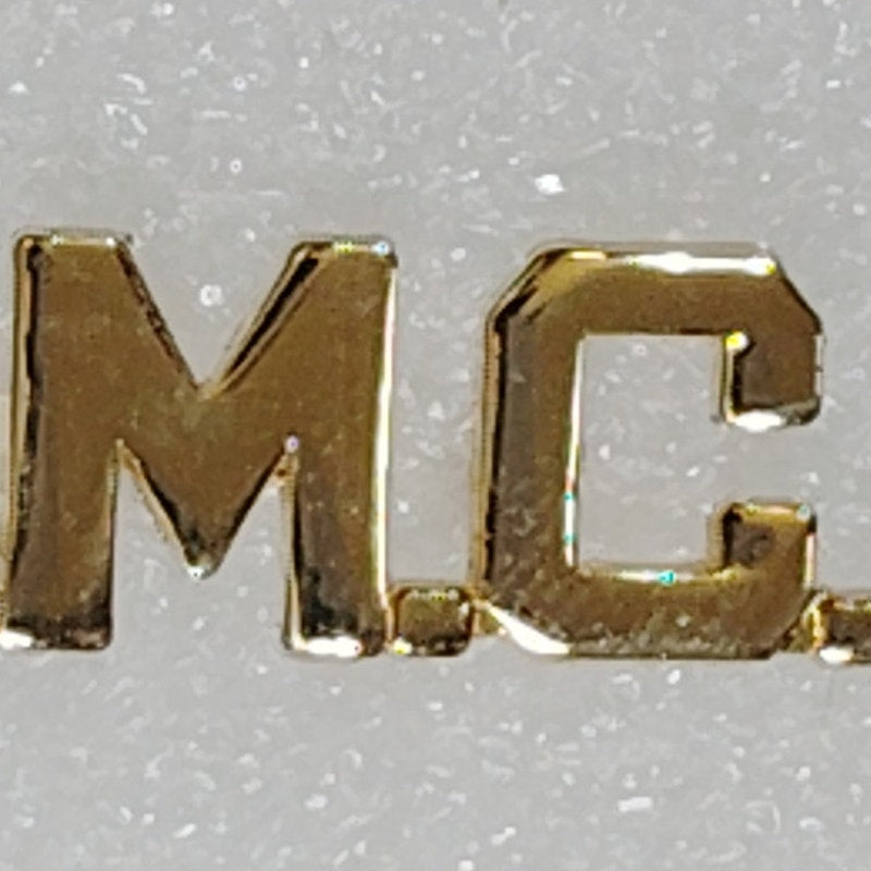 U.S.M.C. Letters Novelty Hat/Lapel/Brooch Pin, Gold-Plated Metal