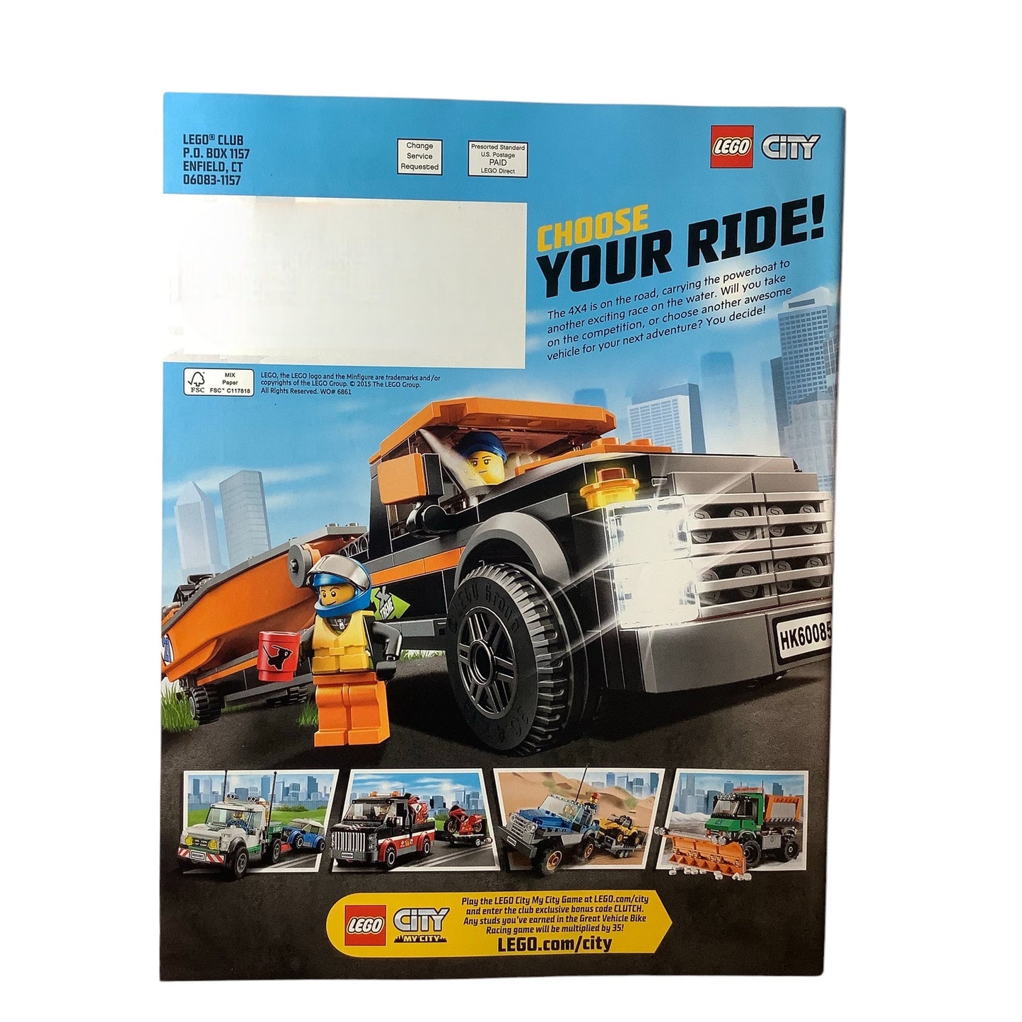 5 x Back Issues Lego Club Magazines, 5  issues from 2010-2015 Pictured