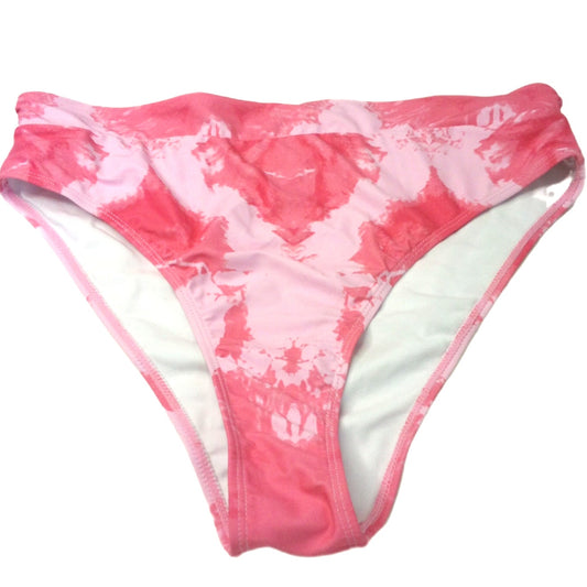 Pink Tie-Dye High-Cut Swim Bottoms Size XL Women's Cheeky Bikini Marbled