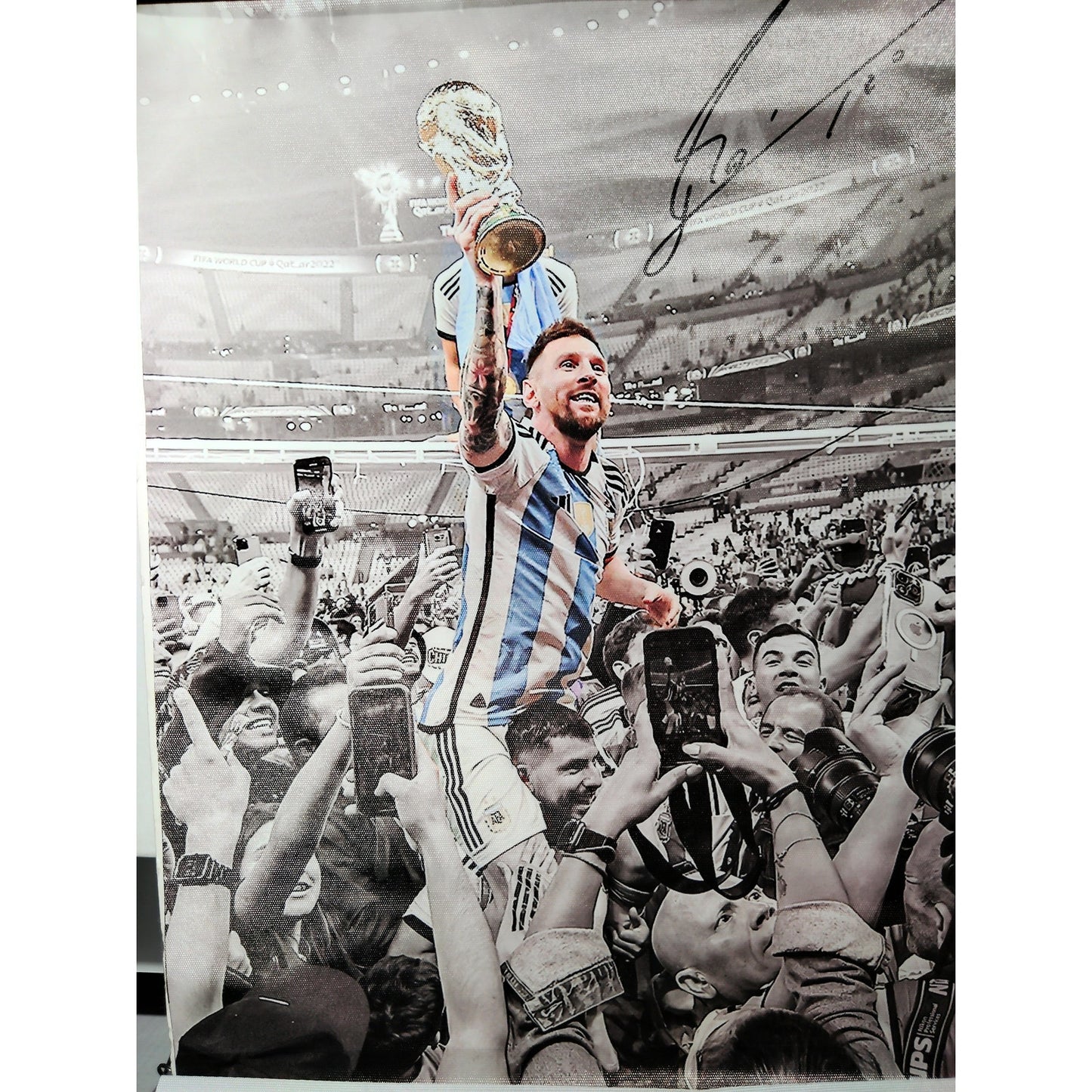 Lionel Messi World Cup 2022 Victory Canvas Print – Argentina Soccer Champion Wall Art (Unframed)