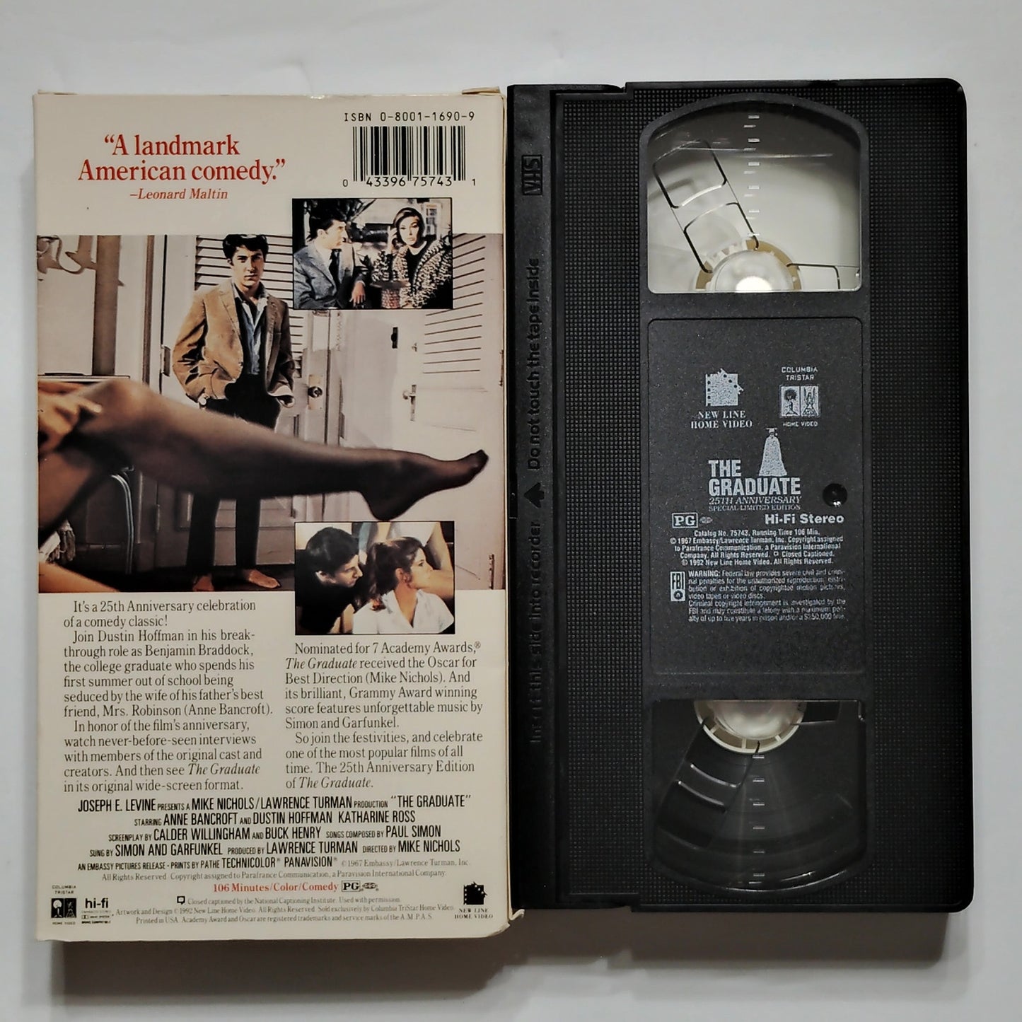 The Graduate VHS 1992 25th Anniversary Edition Dustin Hoffman Vintage Video