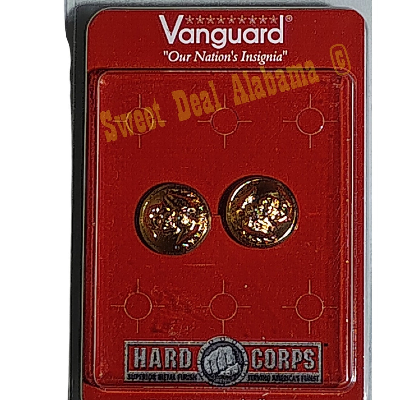 Marine Corps Button Eye Backed, Anodized Linked Buttons, Size: 27 Ligne, 5/8"D