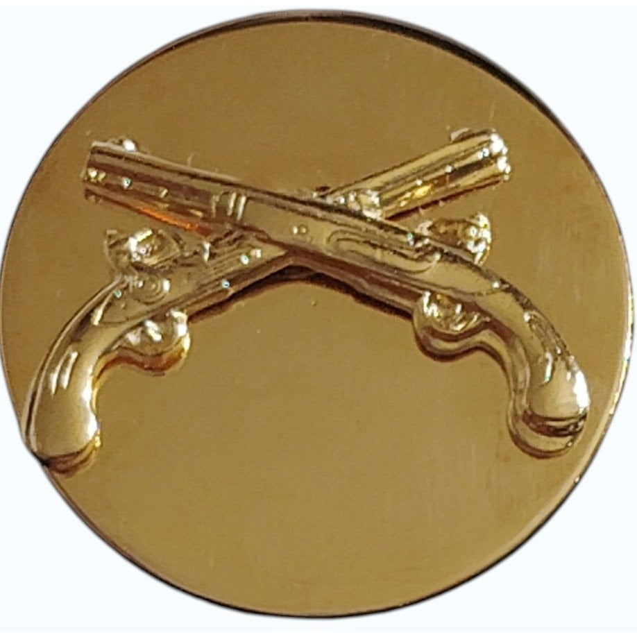Military Police MP & U.S. Novelty Hat Lapel Pin Set Gold‑Tone 1" Diameter