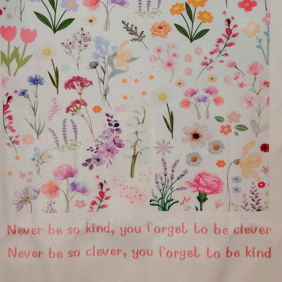 Never Be So Kind Canvas Print Poster – 12x16" Unframed, Floral Quote Wall Art, Pink Aesthetic