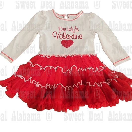 Koala Kids “Daddy’s Valentine” Dress – 12/18M, LS, Tulle Skirt, Valentine’s