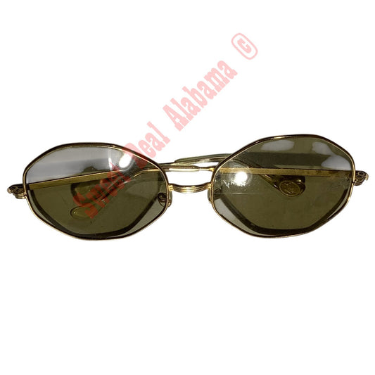 Vintage Octagon Frame, Green Lenses Sunglasses, No Markings, See Description