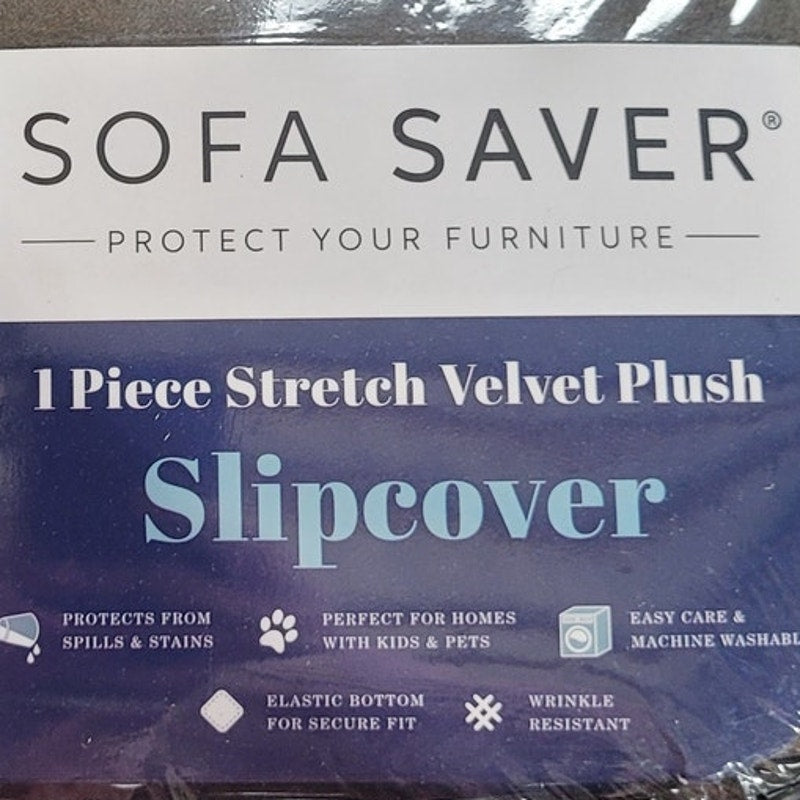 Sofa Saver Armchair Velvet Plush Slipcover, Walnut, 1 PC (Fits Chair Up to 48"W)