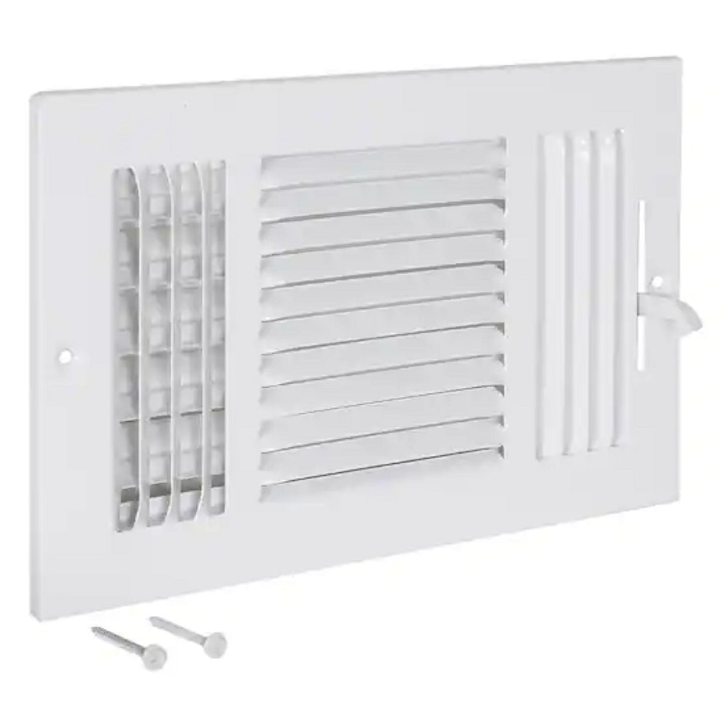EZ-FLO 10 in. x 6 in. 3-Way Steel Wall / Ceiling Register, White