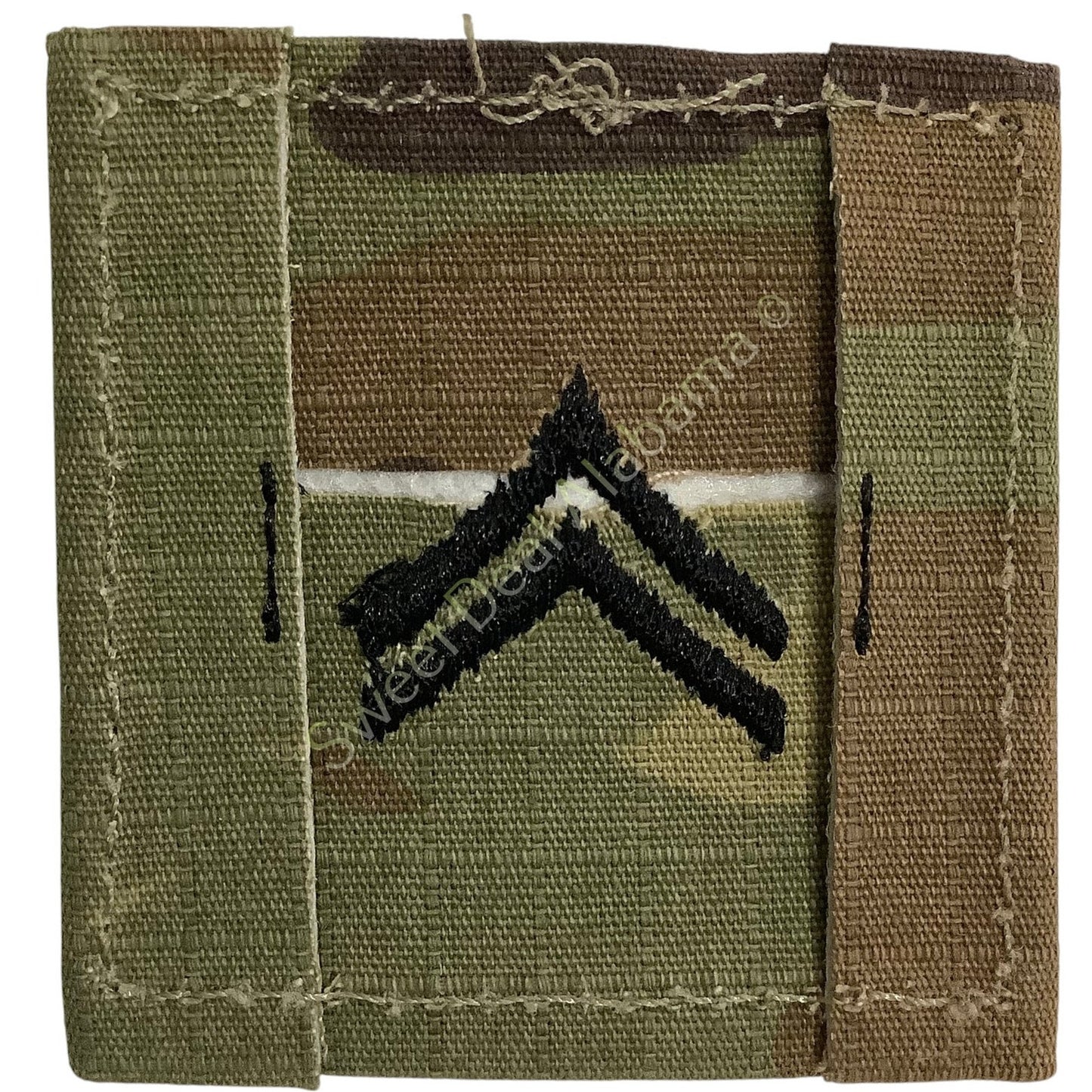 U.S. Army Corporal (E-4) OCP Rank Sew-On Insignia, Multi-Camo, 2" x 2"