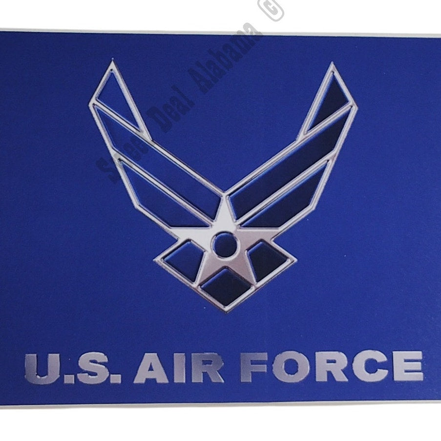 U.S. Air Force Wings, Blue Background - 7.5" x 3.75" - Vinyl Bumper Sticker