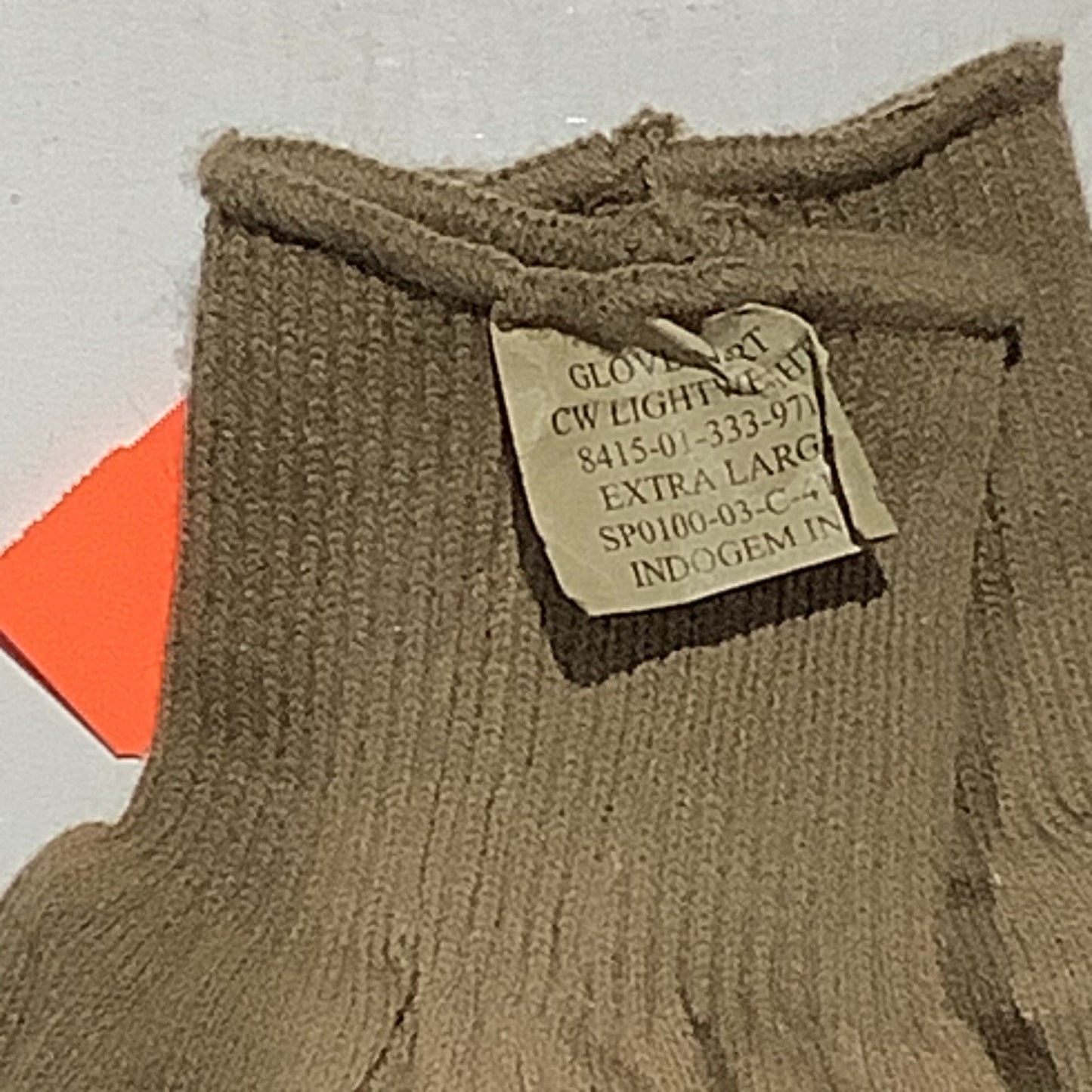 VTG 2003 Military Issue Cold Weather Glove Inserts, Large, NSN: 8415-01-333-9714