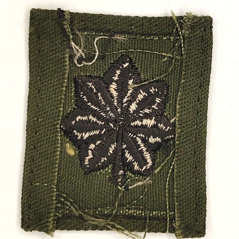 US Army Lieutenant Colonel LTC O‑5 Rank Patch ODG Black TE 1‑1/2" × 1‑3/4"