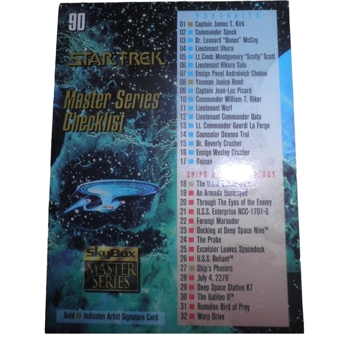Full Set 1993 Skybox Star Trek Master Series #1-90 NM, Protective Collector Case